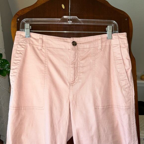 Gap Girlfriend Utility Khakis Small pink capri crop pants - Picture 2 of 10
